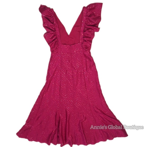 RARE NWT ANTHROPOLOGIE HUTCH Ruffled Shimmer Maxi Dress. Size 12/L - Picture 8 of 16